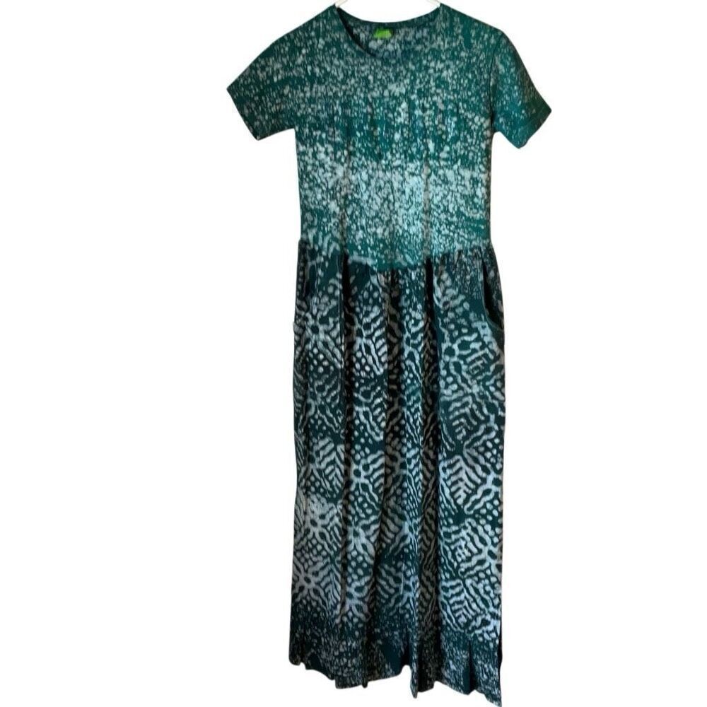 Hugo Boss Batik Reworked Maxi Dress, Size Small. Shades of Green